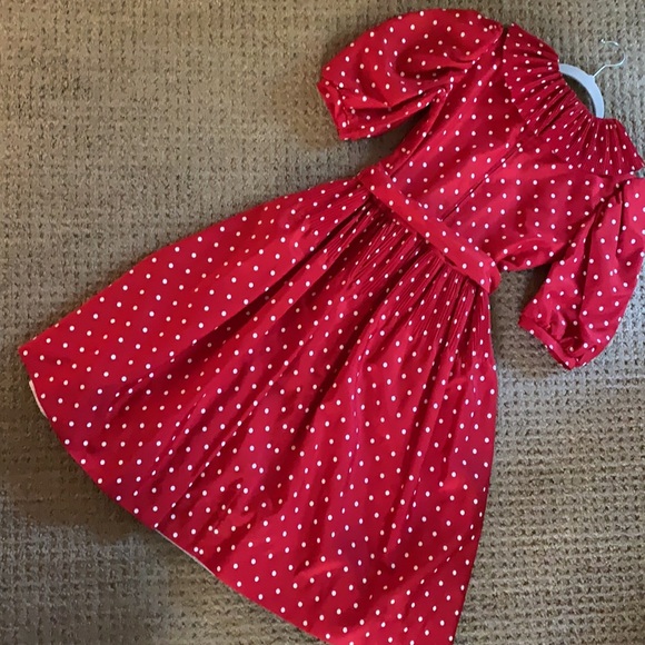 Sylvia Whyte Red & White Holiday Dress Sz 14 - Picture 9 of 10